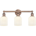 Edison Bridal Veil Bathroom Vanity Light - Antique Copper / Gloss White