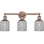 Edison Bridal Veil Bathroom Vanity Light - Antique Copper / Smoke