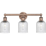 Edison Bridal Veil Bathroom Vanity Light - Antique Copper / Clear Seedy
