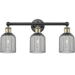 Edison Bridal Veil Bathroom Vanity Light - Black Antique Brass / Smoke