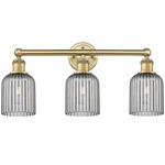 Edison Bridal Veil Bathroom Vanity Light - Brushed Brass / Smoke