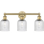 Edison Bridal Veil Bathroom Vanity Light - Brushed Brass / Clear Seedy