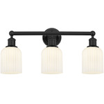 Edison Bridal Veil Bathroom Vanity Light - Matte Black / Gloss White