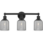 Edison Bridal Veil Bathroom Vanity Light - Matte Black / Smoke