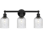 Edison Bridal Veil Bathroom Vanity Light - Matte Black / Clear Seedy