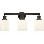 Edison Bridal Veil Bathroom Vanity Light - Oil Rubbed Bronze / Gloss White