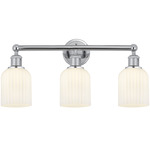 Edison Bridal Veil Bathroom Vanity Light - Polished Chrome / Gloss White