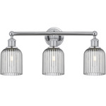 Edison Bridal Veil Bathroom Vanity Light - Polished Chrome / Smoke