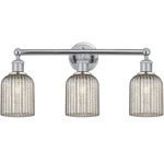Edison Bridal Veil Bathroom Vanity Light - Polished Chrome / Mercury