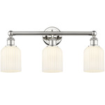 Edison Bridal Veil Bathroom Vanity Light - Polished Nickel / Gloss White