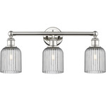 Edison Bridal Veil Bathroom Vanity Light - Polished Nickel / Smoke