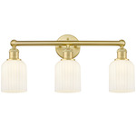 Edison Bridal Veil Bathroom Vanity Light - Satin Gold / Gloss White