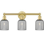 Edison Bridal Veil Bathroom Vanity Light - Satin Gold / Smoke