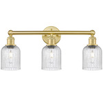 Edison Bridal Veil Bathroom Vanity Light - Satin Gold / Clear Seedy