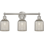 Edison Bridal Veil Bathroom Vanity Light - Satin Nickel / Mercury