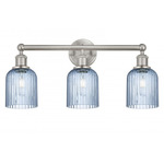 Bridal Veil 616 Bathroom Vanity Light - Satin Nickel / Princess Blue