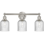 Edison Bridal Veil Bathroom Vanity Light - Satin Nickel / Clear Seedy