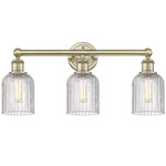 Edison Bridal Veil Bathroom Vanity Light - Antique Brass / Clear