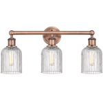 Edison Bridal Veil Bathroom Vanity Light - Antique Copper / Clear