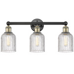 Edison Bridal Veil Bathroom Vanity Light - Black Antique Brass / Clear