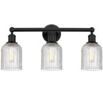 Edison Bridal Veil Bathroom Vanity Light - Matte Black / Clear