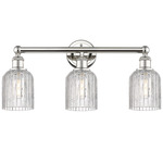 Edison Bridal Veil Bathroom Vanity Light - Polished Nickel / Clear