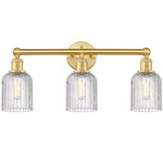 Edison Bridal Veil Bathroom Vanity Light - Satin Gold / Clear