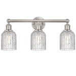 Edison Bridal Veil Bathroom Vanity Light - Satin Nickel / Clear