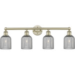 Edison Bridal Veil Bathroom Vanity Light - Antique Brass / Smoke