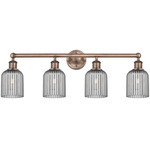 Edison Bridal Veil Bathroom Vanity Light - Antique Copper / Smoke