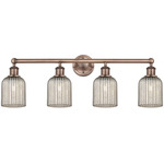 Edison Bridal Veil Bathroom Vanity Light - Antique Copper / Mercury