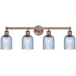 Edison Bridal Veil Bathroom Vanity Light - Antique Copper / Princess Blue