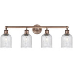 Edison Bridal Veil Bathroom Vanity Light - Antique Copper / Clear Seedy
