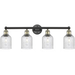 Edison Bridal Veil Bathroom Vanity Light - Black Antique Brass / Clear Seedy