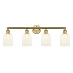 Bridal Veil 616 Bathroom Vanity Light - Brushed Brass / Glossy White