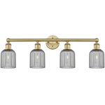 Edison Bridal Veil Bathroom Vanity Light - Brushed Brass / Smoke