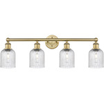 Edison Bridal Veil Bathroom Vanity Light - Brushed Brass / Clear Seedy