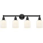 Edison Bridal Veil Bathroom Vanity Light - Matte Black / Gloss White
