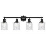 Bridal Veil 616 Bathroom Vanity Light - Matte Black / Clear Seedy