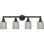 Edison Bridal Veil Bathroom Vanity Light - Oil Rubbed Bronze / Smoke