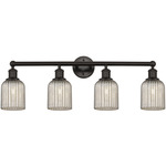 Edison Bridal Veil Bathroom Vanity Light - Oil Rubbed Bronze / Mercury