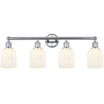 Edison Bridal Veil Bathroom Vanity Light - Polished Chrome / Gloss White