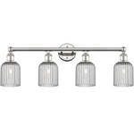 Edison Bridal Veil Bathroom Vanity Light - Polished Nickel / Smoke