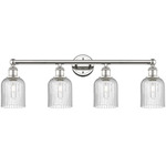 Edison Bridal Veil Bathroom Vanity Light - Polished Nickel / Clear Seedy