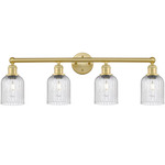 Edison Bridal Veil Bathroom Vanity Light - Satin Gold / Clear Seedy