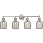 Edison Bridal Veil Bathroom Vanity Light - Satin Nickel / Mercury
