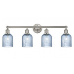 Bridal Veil 616 Bathroom Vanity Light - Satin Nickel / Princess Blue
