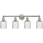 Edison Bridal Veil Bathroom Vanity Light - Satin Nickel / Clear Seedy
