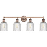 Edison Bridal Veil Bathroom Vanity Light - Antique Copper / Clear