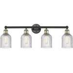 Edison Bridal Veil Bathroom Vanity Light - Black Antique Brass / Clear